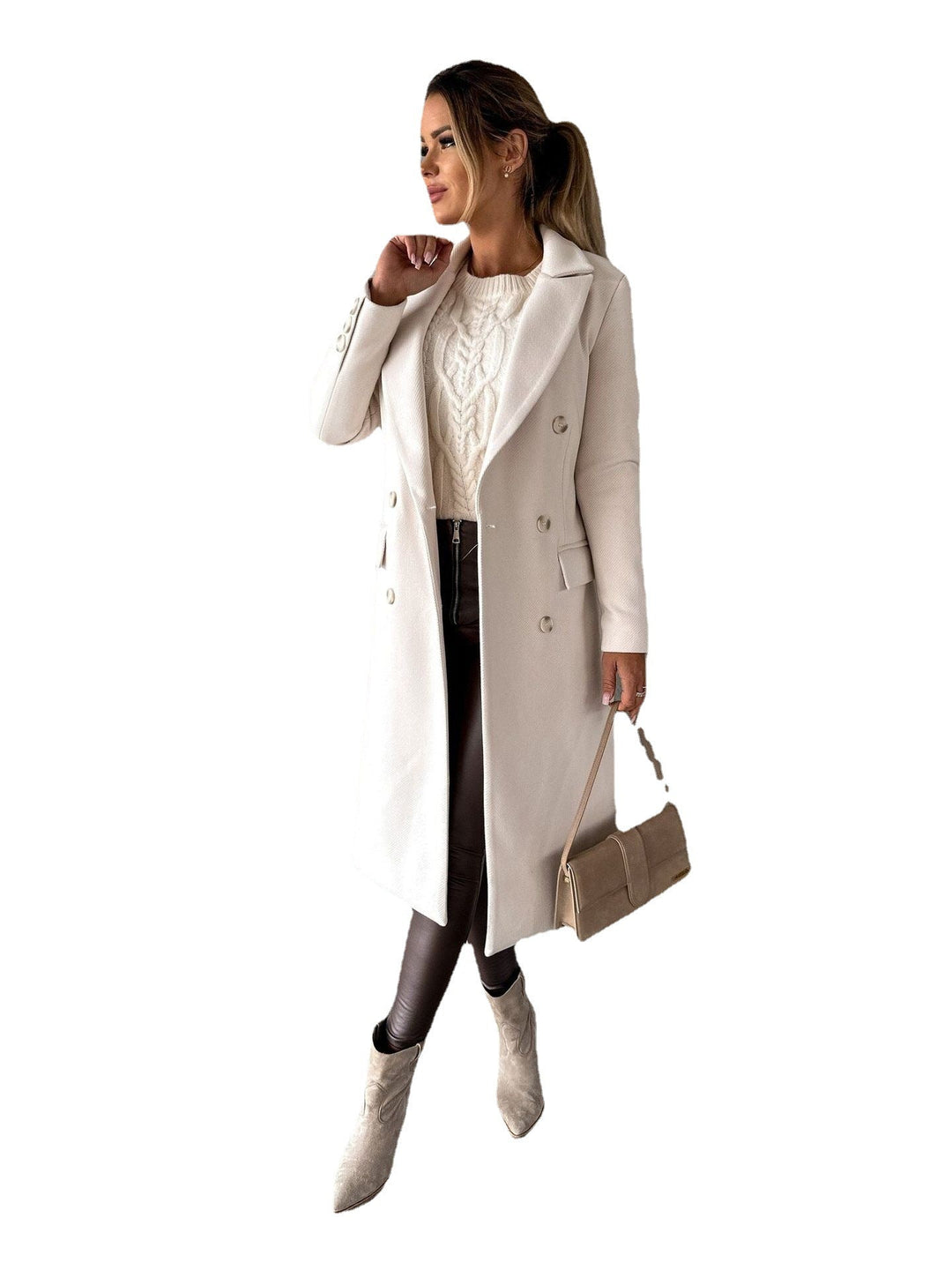 Mune | Double-Breasted Wool Coat with Winter Sleeves