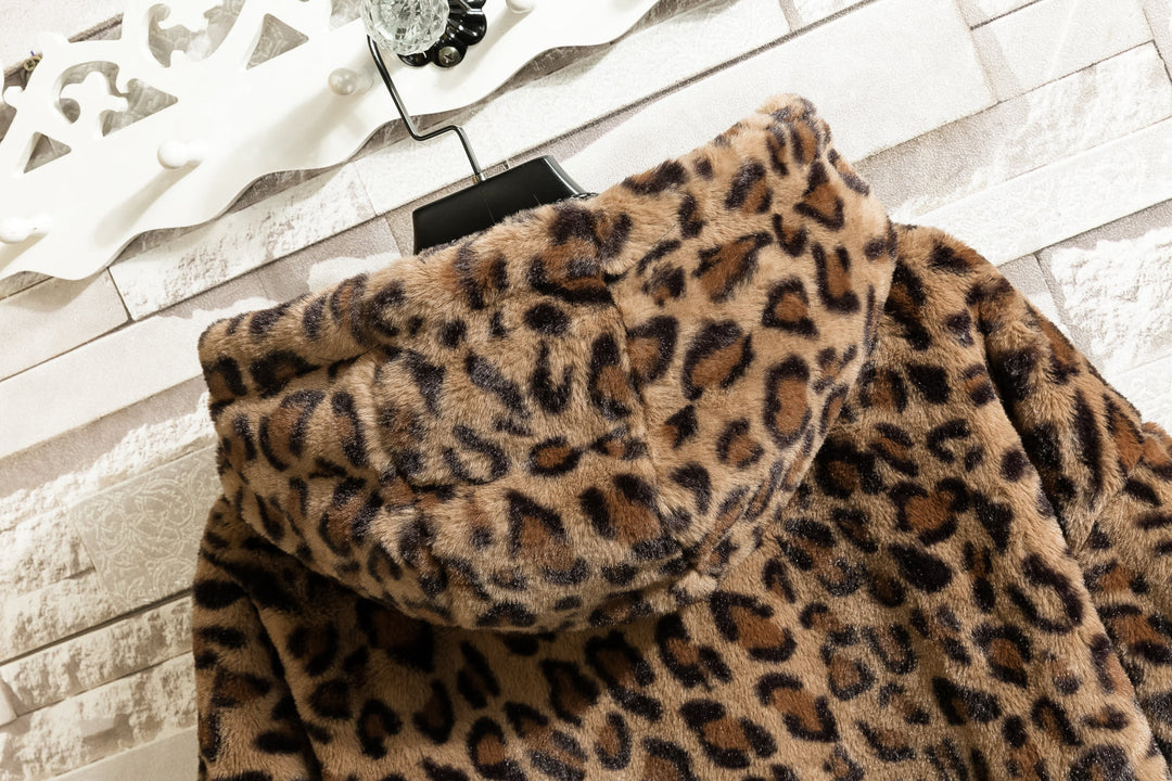 Mune | Men's Fleece Jacket with Hood and Leopard Pattern