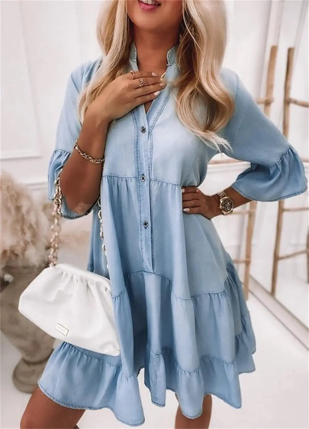 Casual Denim Dress Elegant
