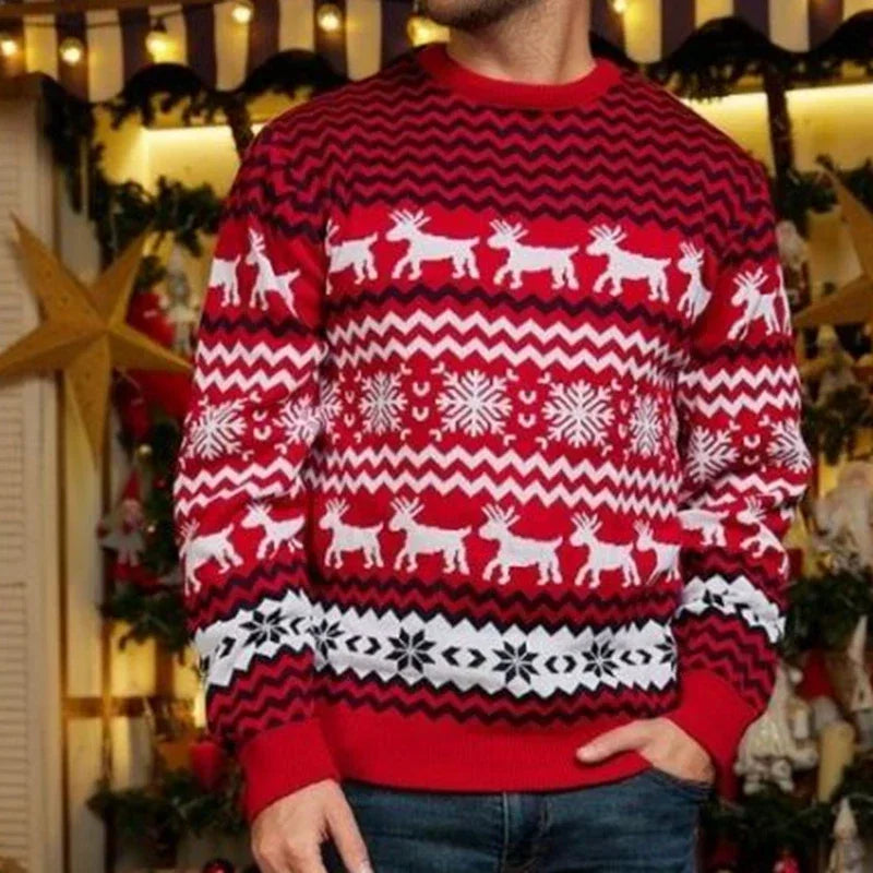 Mune | Christmas Sweater Cotton Blend with Festive Print - Unisex Winter Sweater