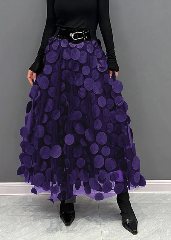 Chic Women's Skirt made of Polka Dot & Tulle Patchwork | Mune Fashion