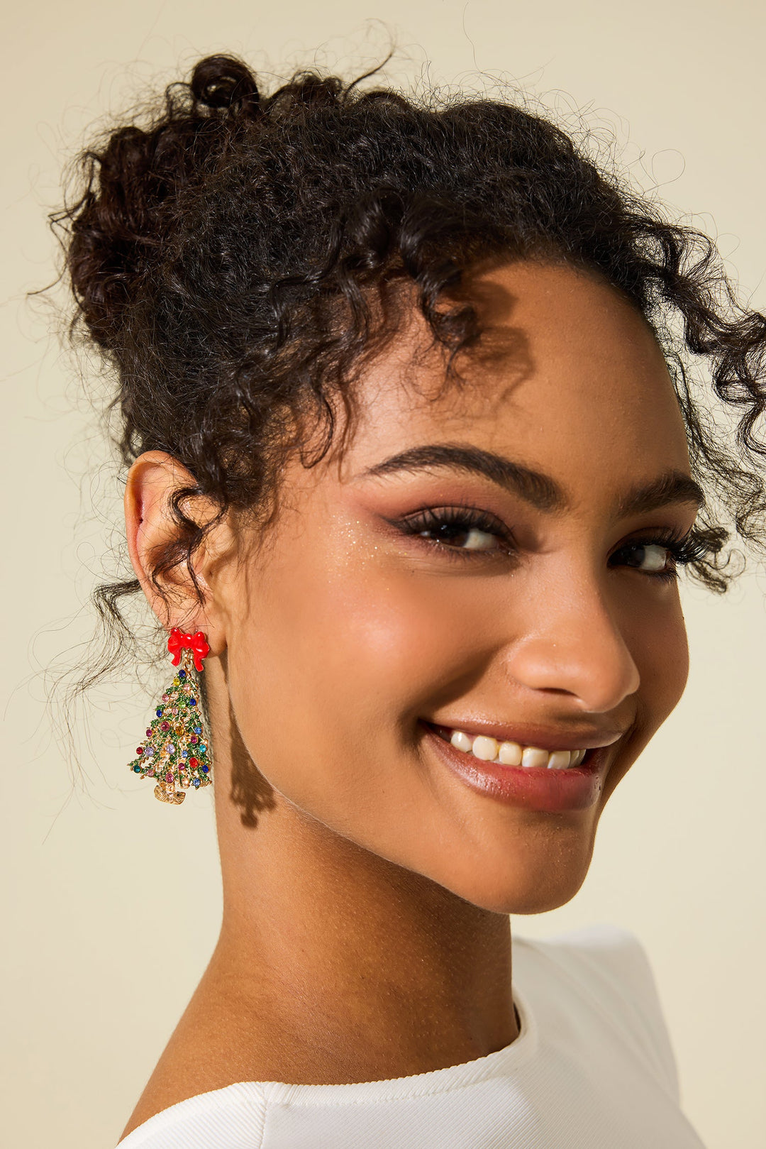 Mune | Rhinestone Christmas Tree Shaped Earrings