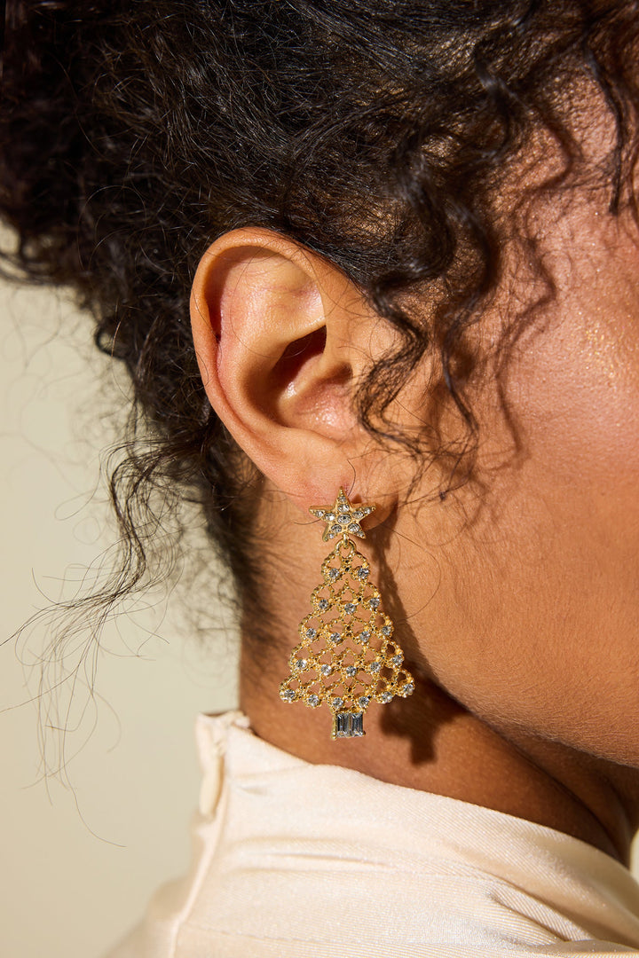 Mune | Faux Diamond Christmas Tree Shaped Earrings