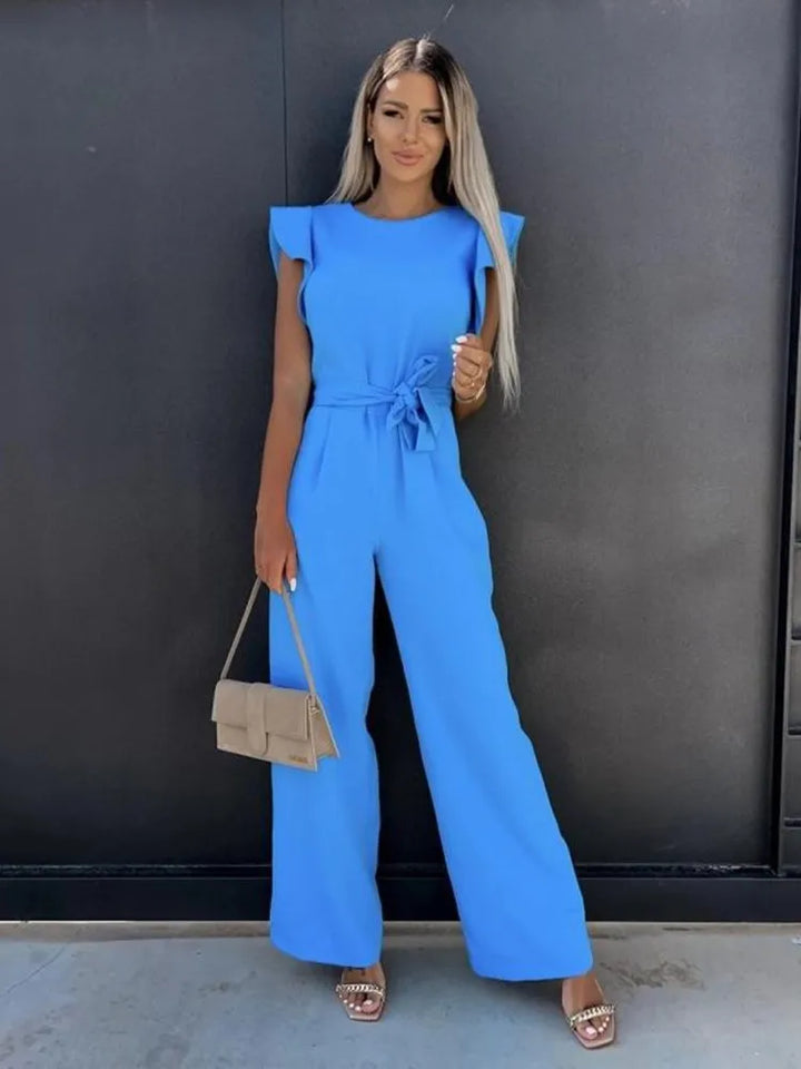 Elegant overall with ruffled sleeves