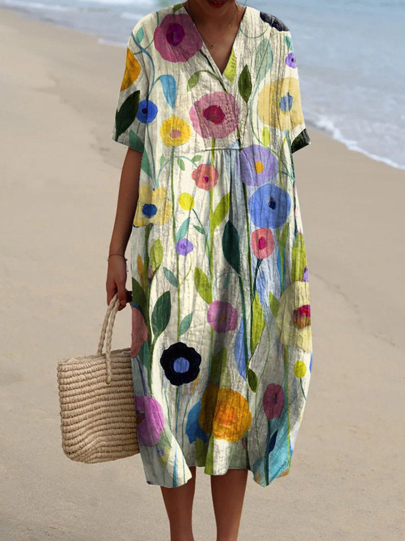Colorful Summer Dress With Flowers