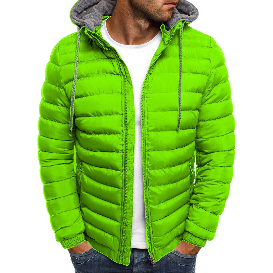 Men's quilted hoodie jacket with padded thermal insulation and soft fleece lining Mune Fashion