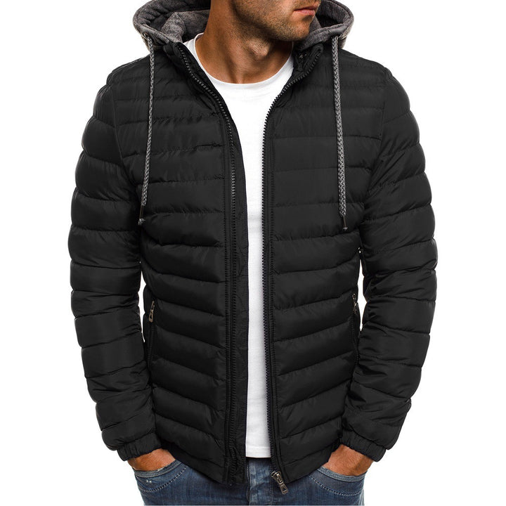 Men's quilted hoodie jacket with padded thermal insulation and soft fleece lining Mune Fashion