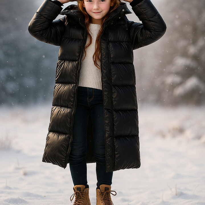 Mune Fashion | Longer quilted coat with hood for girls Emma