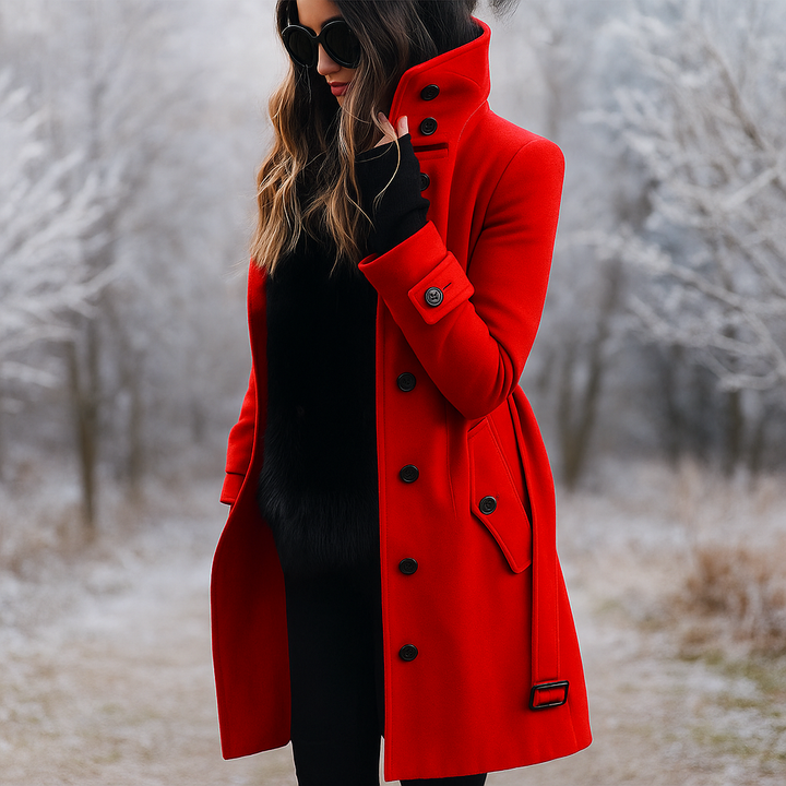 Mune | Elegant Double-Breasted Jacket with High Collar