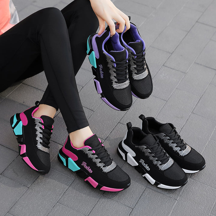 Women nan sporty platform sneakers with shock-absorbing block sole, padded comfort insole and mesh inserts Mune Fashion