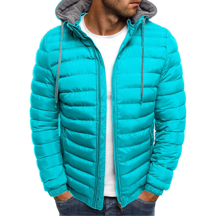 Men's quilted hoodie jacket with padded thermal insulation and soft fleece lining Mune Fashion