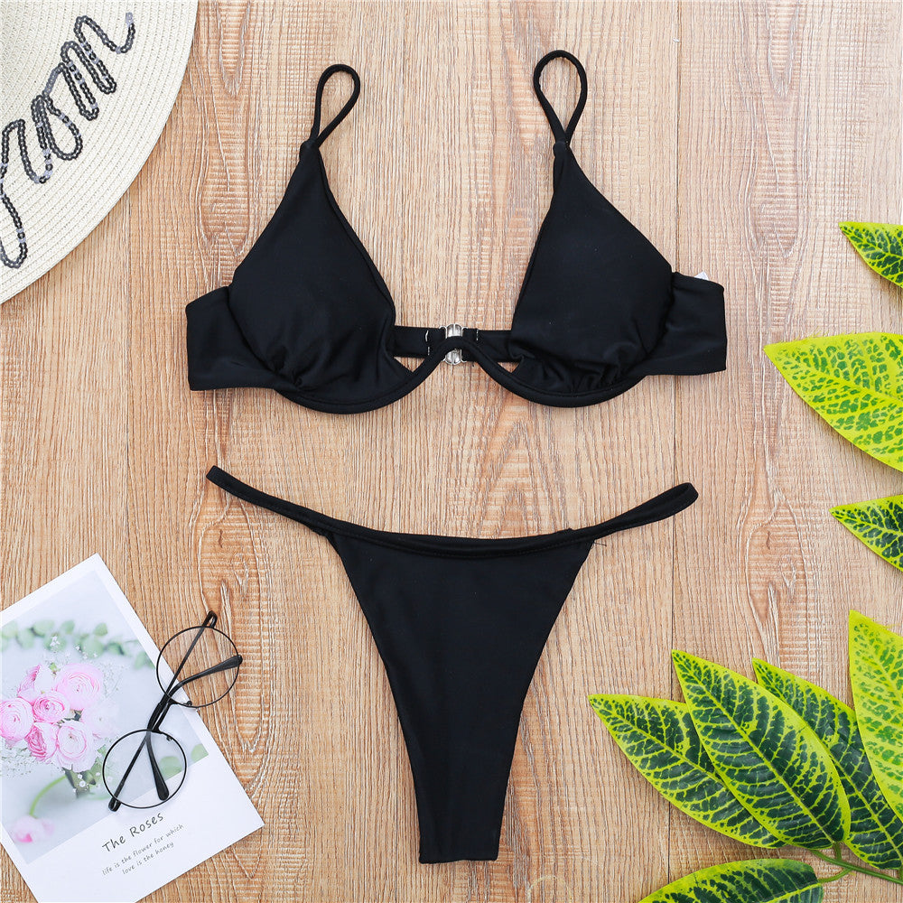 Women triangle bikini with shimmering top and adjustable straps Mune Fashion