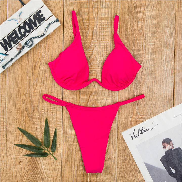 Women triangle bikini with shimmering top and adjustable straps Mune Fashion