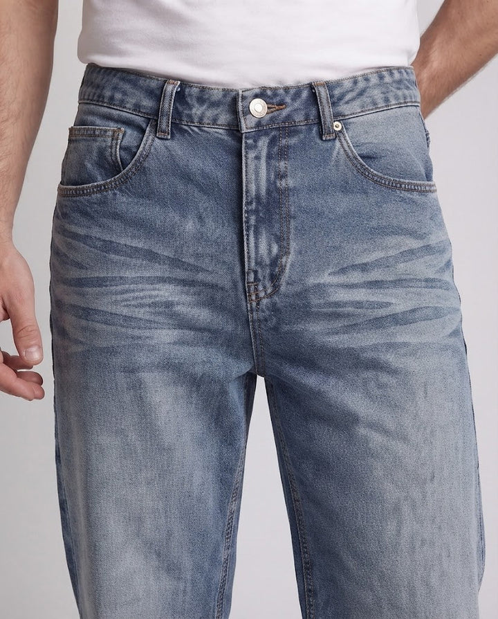 Men's loose-fitting vintage jeans with wide leg Mune Fashion