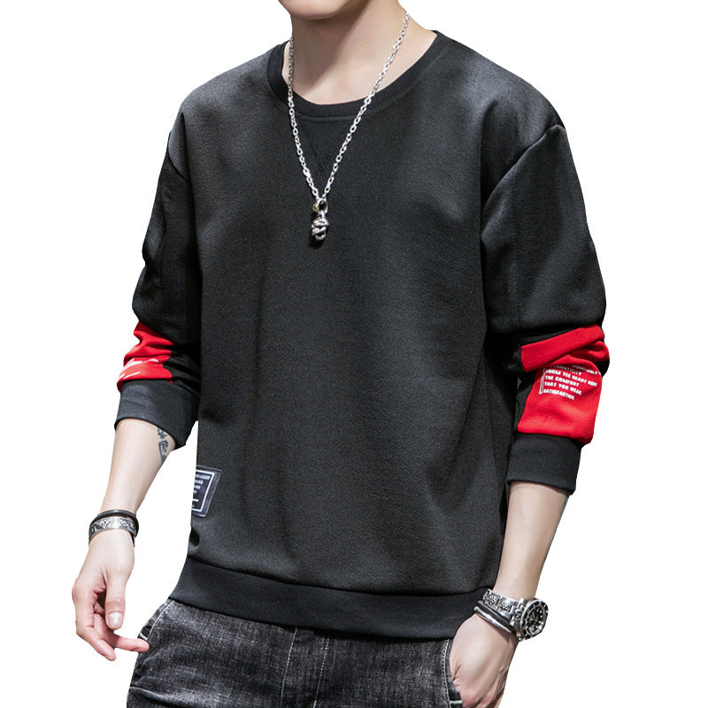 Men's Minimalist Round Neck Sweatshirt made of Cotton Blend with Relaxed Fit and Ribbed Cuffs Mune Fashion