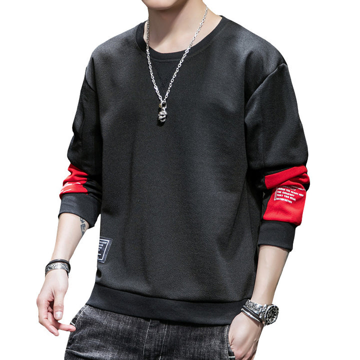 Men's Minimalist Round Neck Sweatshirt made of Cotton Blend with Relaxed Fit and Ribbed Cuffs Mune Fashion