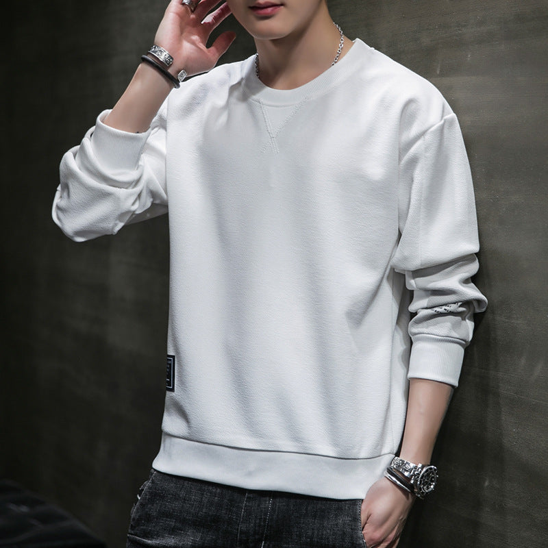 Men's Minimalist Round Neck Sweatshirt made of Cotton Blend with Relaxed Fit and Ribbed Cuffs Mune Fashion