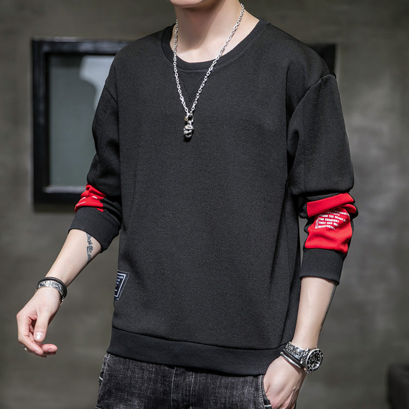Men's Minimalist Round Neck Sweatshirt made of Cotton Blend with Relaxed Fit and Ribbed Cuffs Mune Fashion