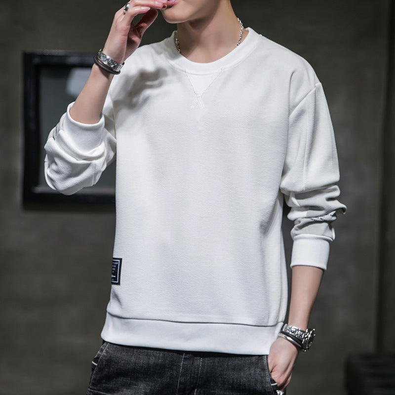 Men's Minimalist Round Neck Sweatshirt made of Cotton Blend with Relaxed Fit and Ribbed Cuffs Mune Fashion