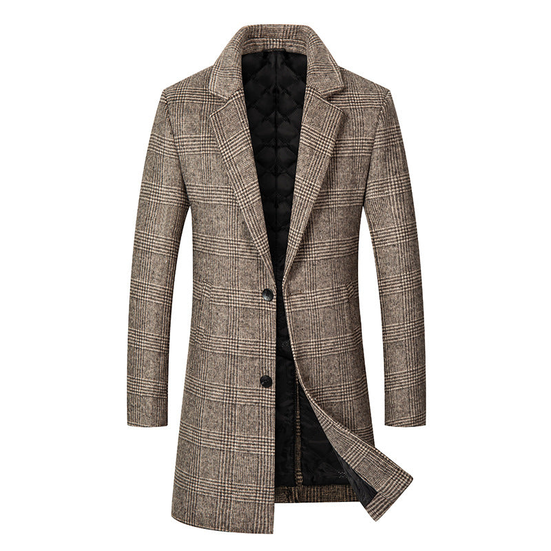Men's Glencheck Coat with Quilted Thermal Lining Mune Fashion
