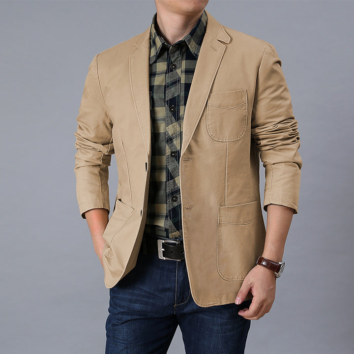 Men's lightweight cotton blazer with patch pockets and classic button closure Mune Fashion