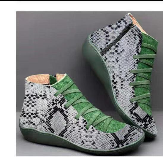 Women's ankle-high soft leather sneaker boots with side zipper, elastic decorative lacing, and ergonomic comfort sole Mune Fashion