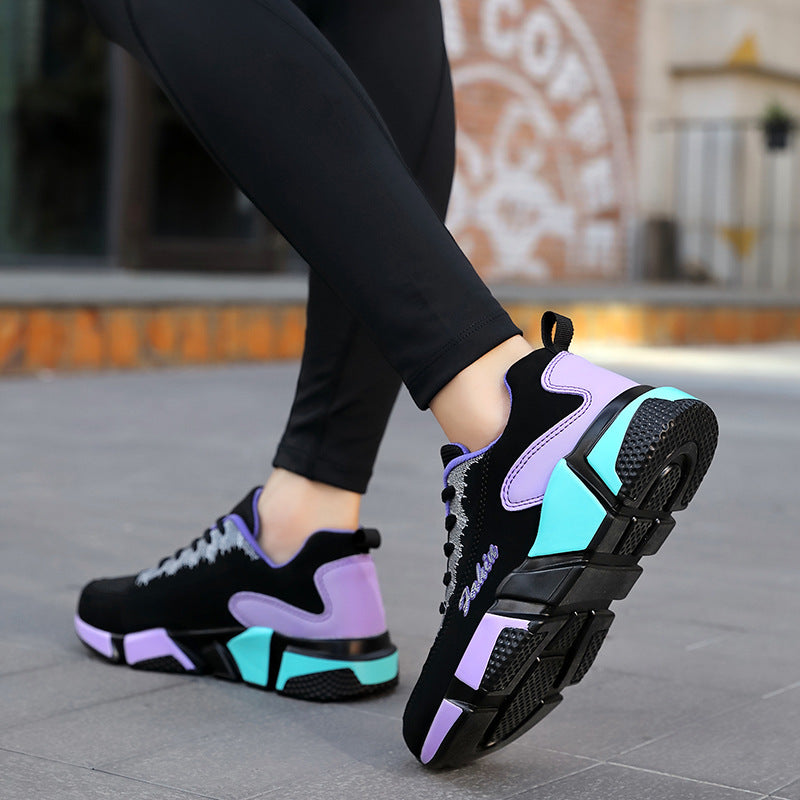 Women nan sporty platform sneakers with shock-absorbing block sole, padded comfort insole and mesh inserts Mune Fashion