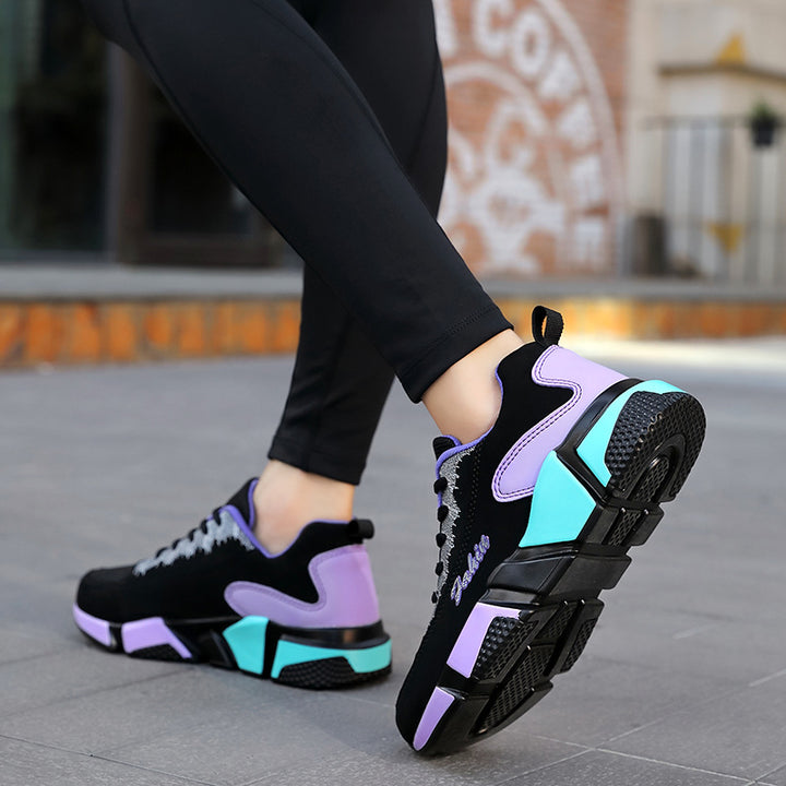 Women nan sporty platform sneakers with shock-absorbing block sole, padded comfort insole and mesh inserts Mune Fashion