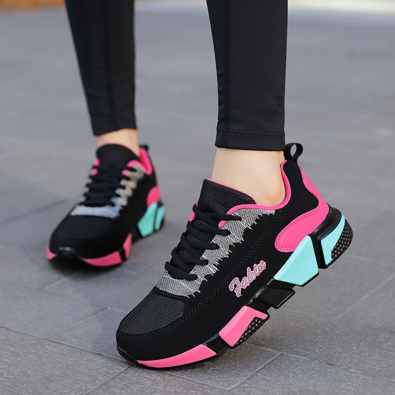 Women nan sporty platform sneakers with shock-absorbing block sole, padded comfort insole and mesh inserts Mune Fashion