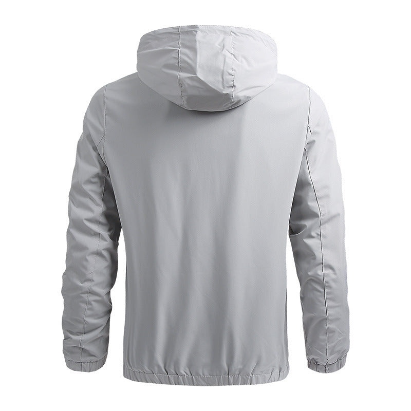 Men's Minimalist Outdoor Hooded Jacket with Mesh Lining, Elastic Cuffs and Water-Repellent Surface Mune Fashion