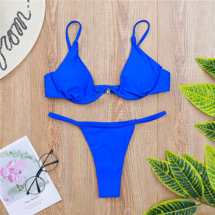Women triangle bikini with shimmering top and adjustable straps Mune Fashion
