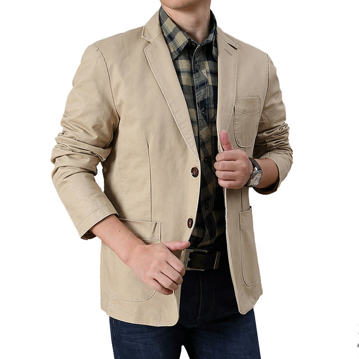 Men's lightweight cotton blazer with patch pockets and classic button closure Mune Fashion