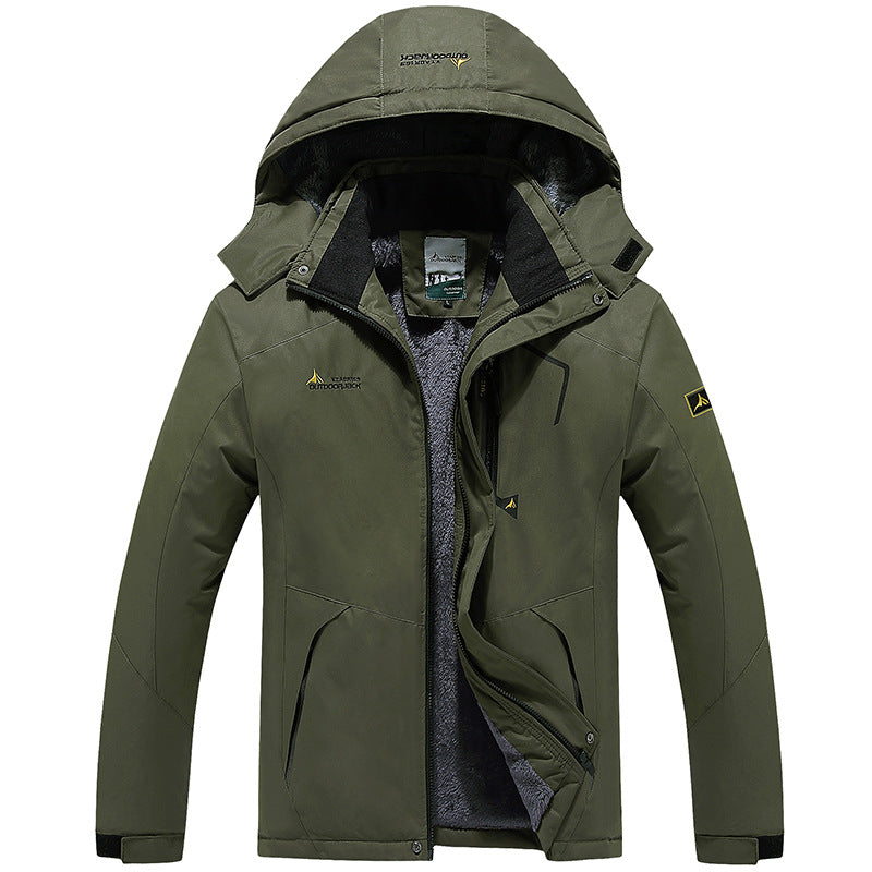 Men's multifunctional softshell outdoor jacket with fleece lining and detachable hood Mune Fashion