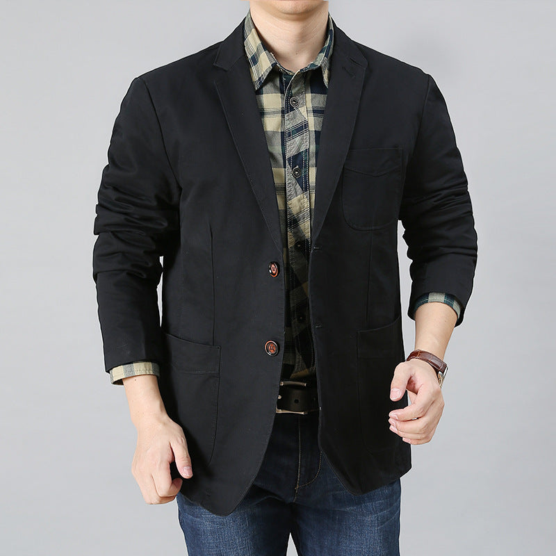 Men's lightweight cotton blazer with patch pockets and classic button closure Mune Fashion