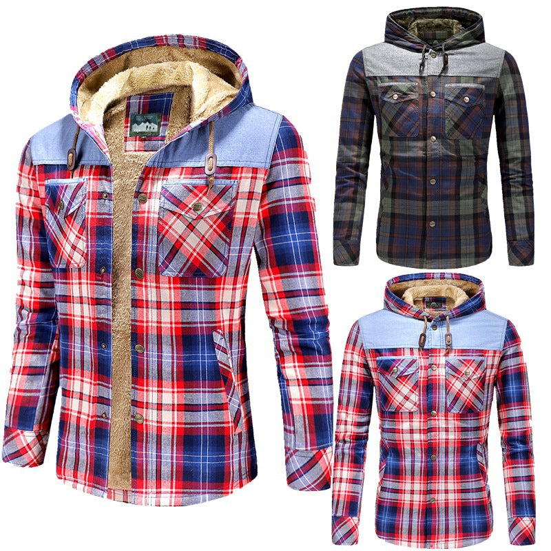 Men's flannel shirt jacket with teddy lining Mune Fashion