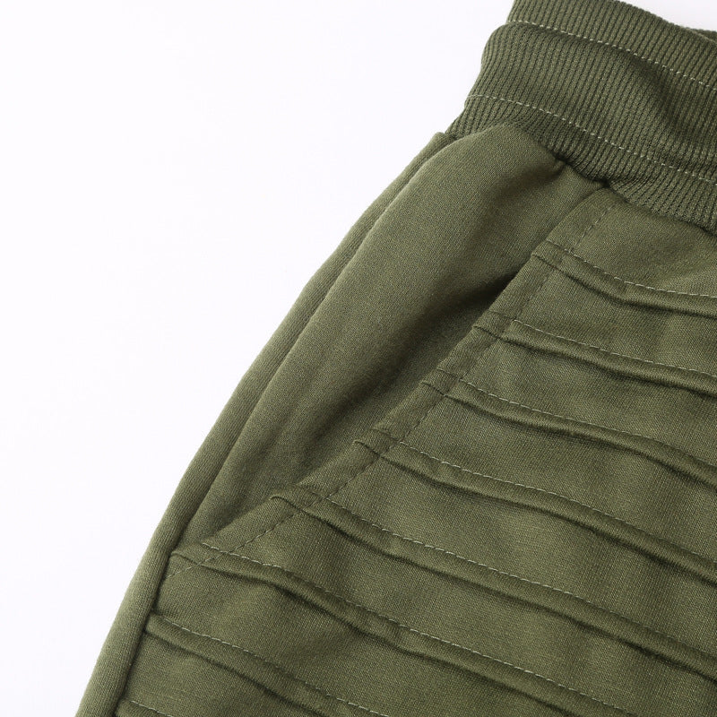 Men's biker joggers with ribbed panels, slim fit and elastic waistband Mune Fashion