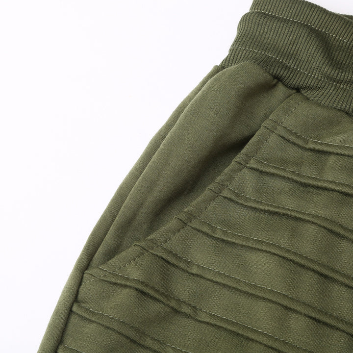 Men's biker joggers with ribbed panels, slim fit and elastic waistband Mune Fashion