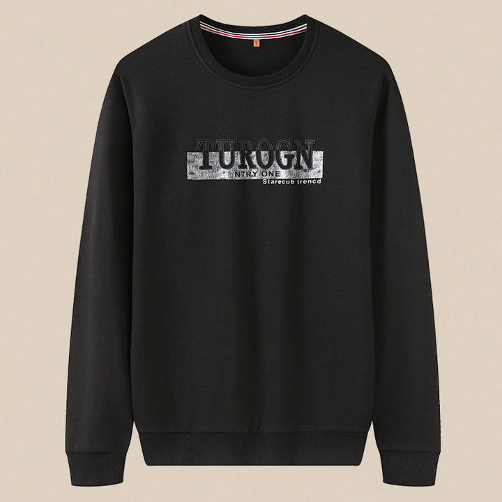 Men's sweatshirt with round neck, logo print, and ribbed cuffs Mune Fashion
