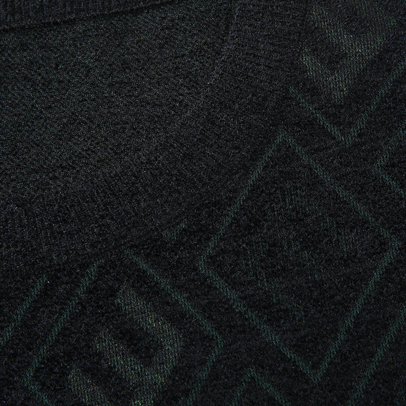 Men's fine knit sweater with jacquard diamond pattern and round neckline Mune Fashion
