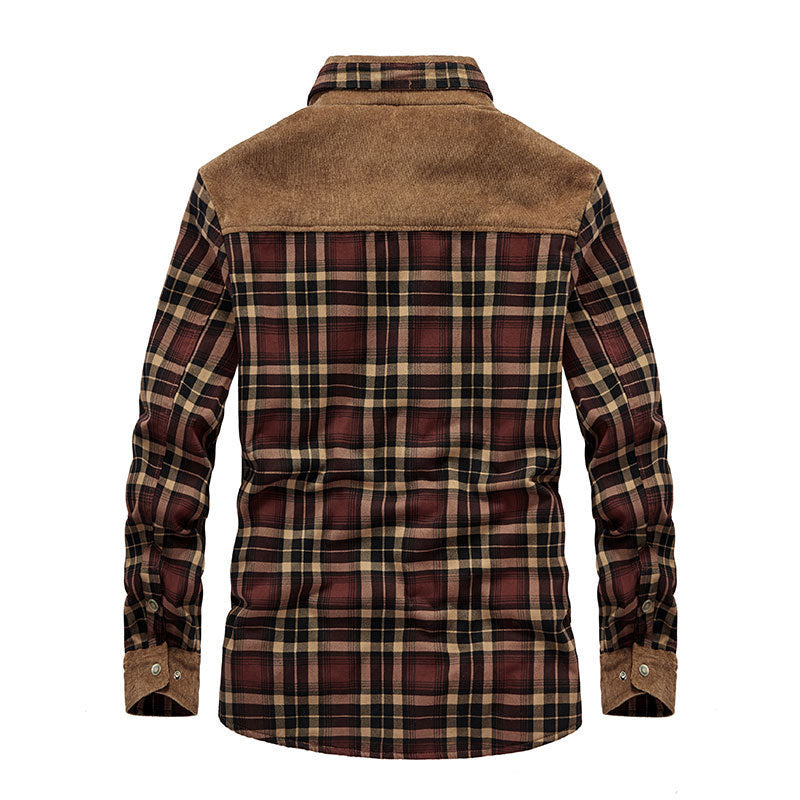 Men's Checked Flannel Jacket with Teddy Lining Mune Fashion