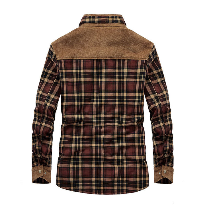 Men's Checked Flannel Jacket with Teddy Lining Mune Fashion