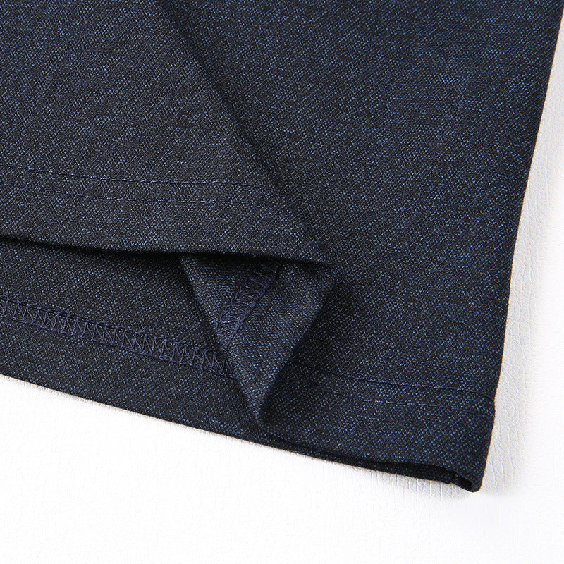 Men's long sleeve polo shirt made of fine knit with shirt collar, button placket, and jacquard stripe Mune Fashion