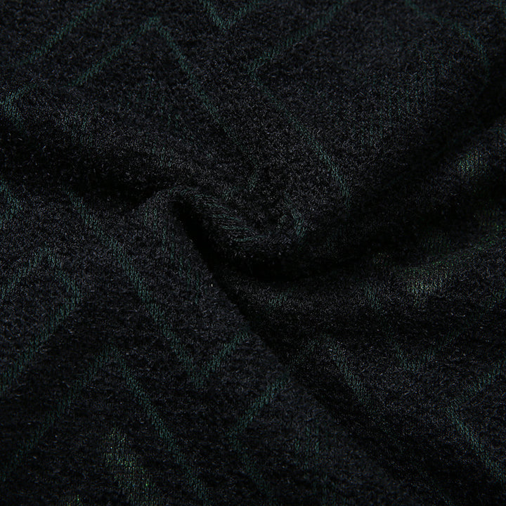 Men's fine knit sweater with jacquard diamond pattern and round neckline Mune Fashion