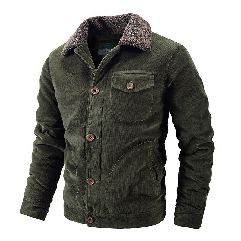 Men's Comfortable Cord Jacket with Teddy Lining Mune Fashion