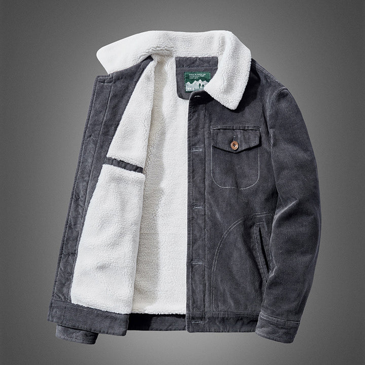 Men's Rustic Cord Jacket with Teddy Lining Mune Fashion
