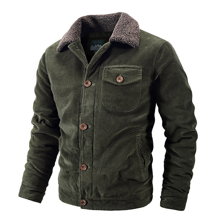 Men's Comfortable Cord Jacket with Teddy Lining Mune Fashion