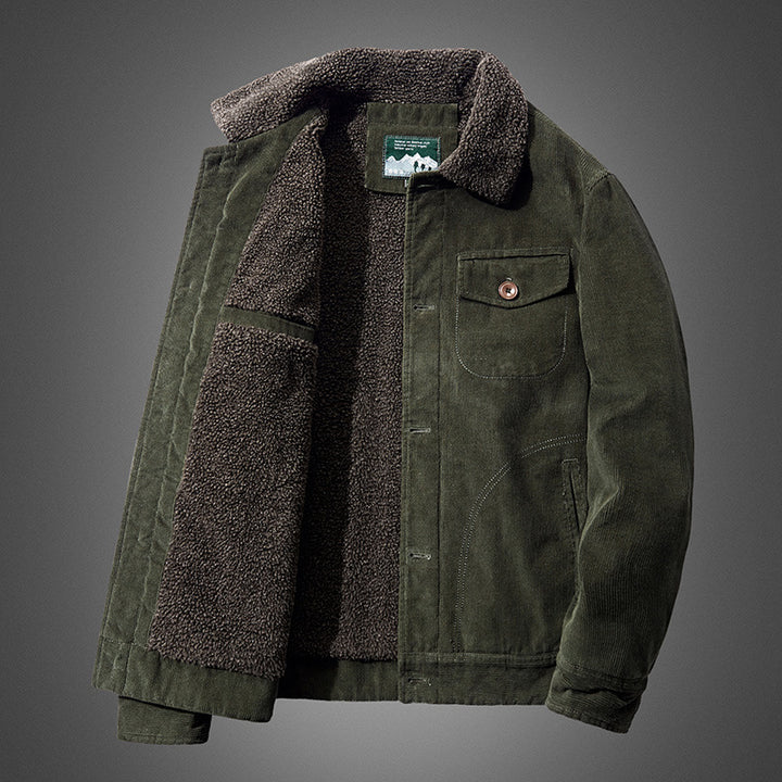 Men's Rustic Cord Jacket with Teddy Lining Mune Fashion
