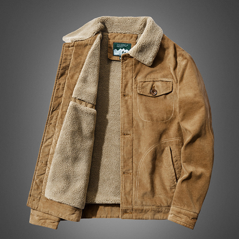 Men's Rustic Cord Jacket with Teddy Lining Mune Fashion