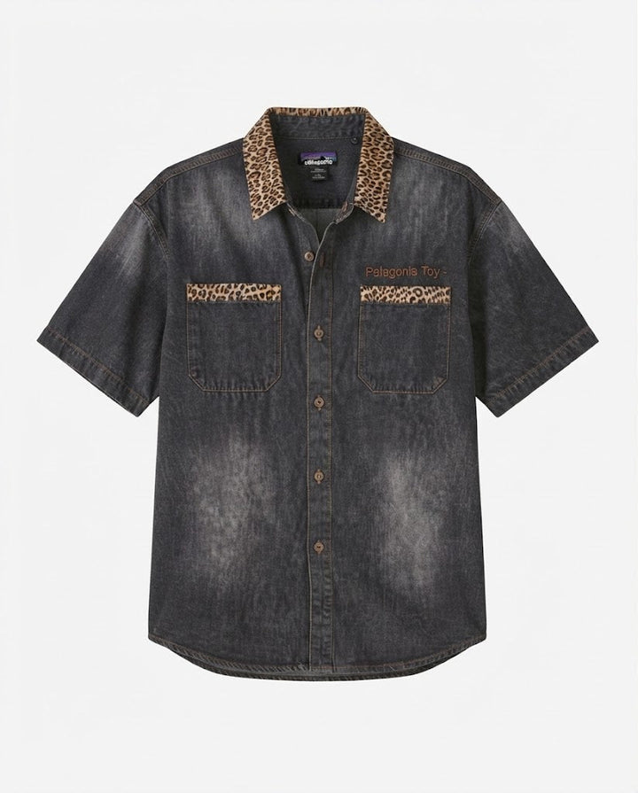 Women's Fashion Short Sleeve Denim Shirts Mune Fashion
