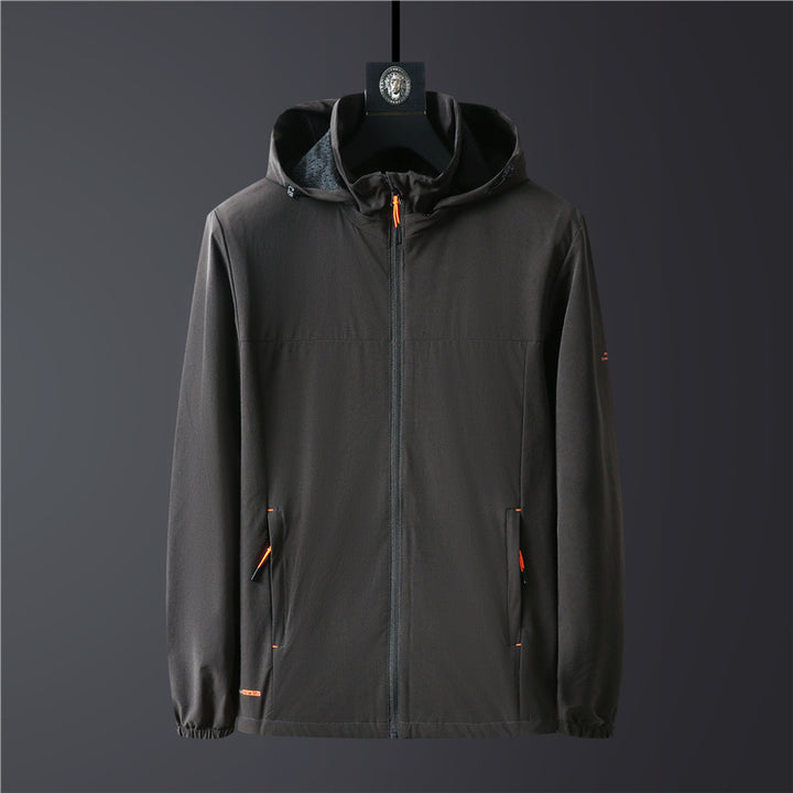 Men's ultralight breathable softshell functional jacket with hood and elastic cuffs Mune Fashion